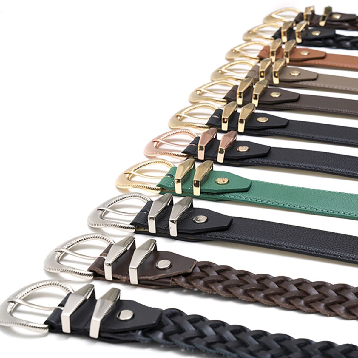 올클래식(ALLCLASSIC) ALCBT001 AC Signature_Belt Green & Gold