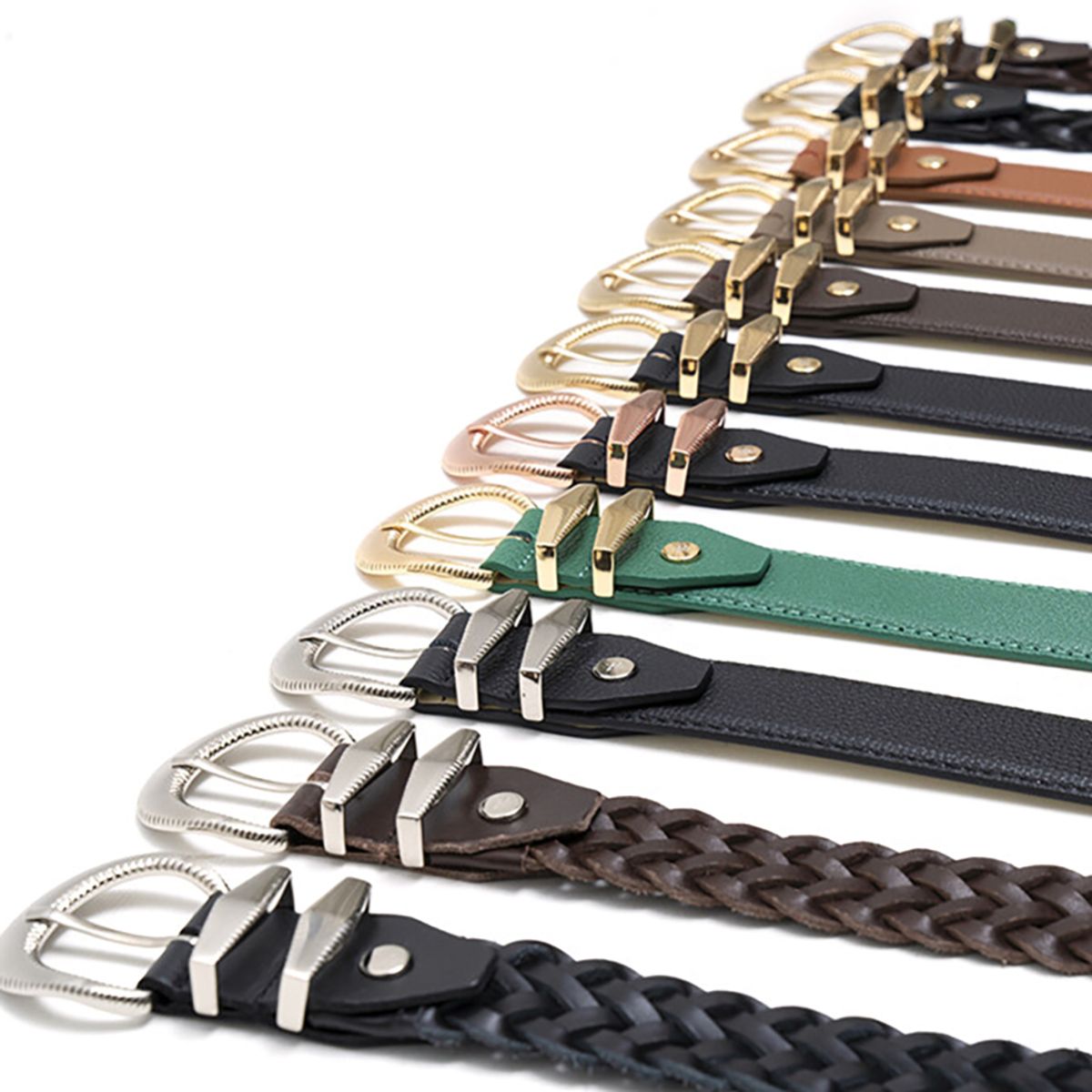 올클래식(ALLCLASSIC) ALCBT001 AC Signature_Belt A.Brown & Gold