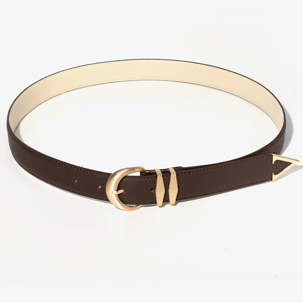 올클래식(ALLCLASSIC) ALCBT001 AC Signature_Belt D.Brown & Gold