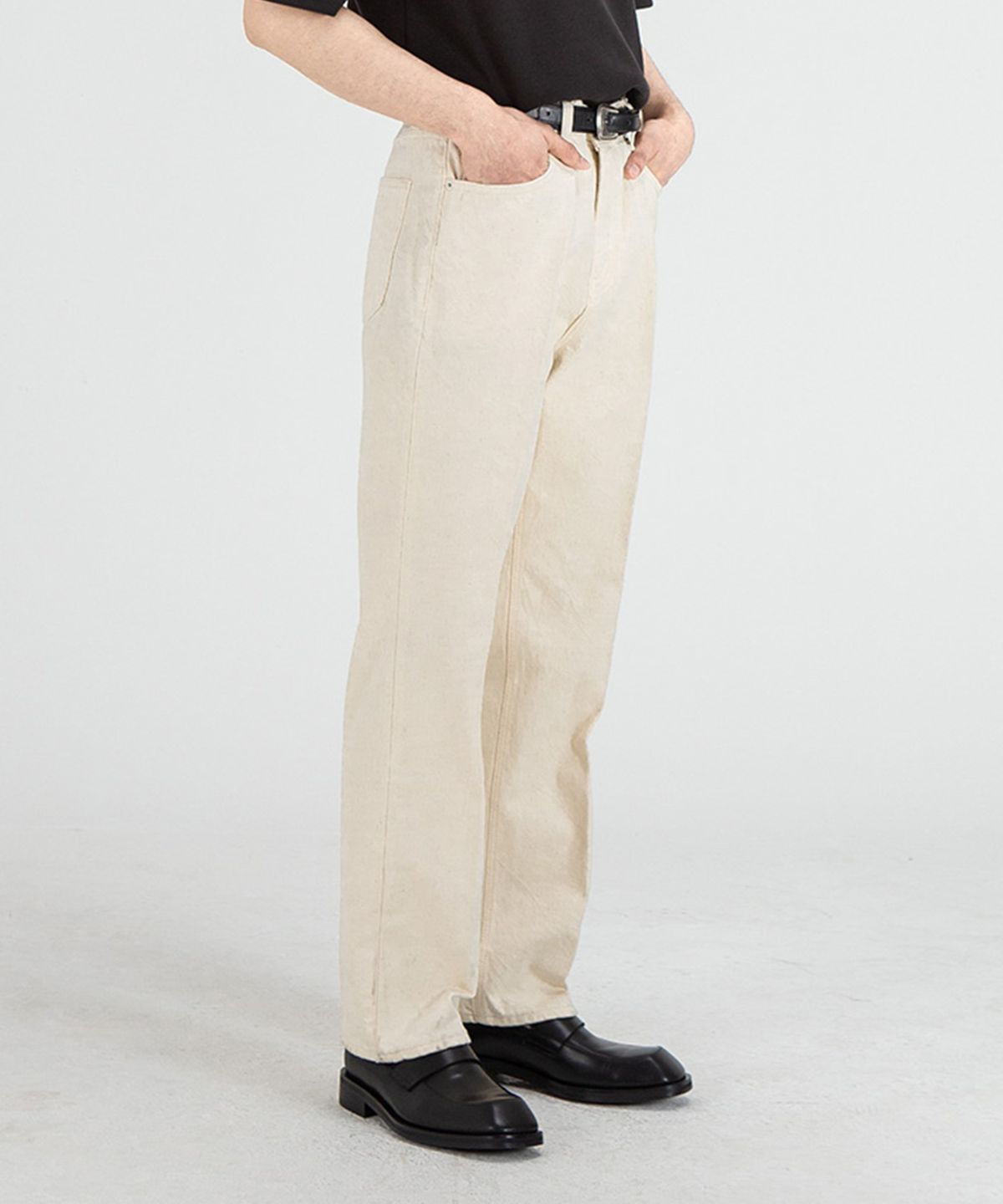 브랜디드(BRANDED) 51007 HISHITOMO NATURAL CREAM JEANS [RELAX STRAIGHT]