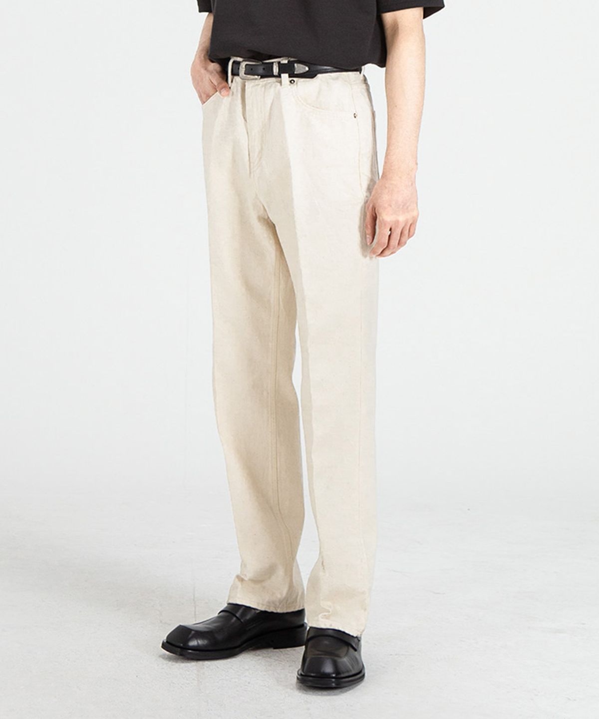 브랜디드(BRANDED) 51007 HISHITOMO NATURAL CREAM JEANS [RELAX STRAIGHT]