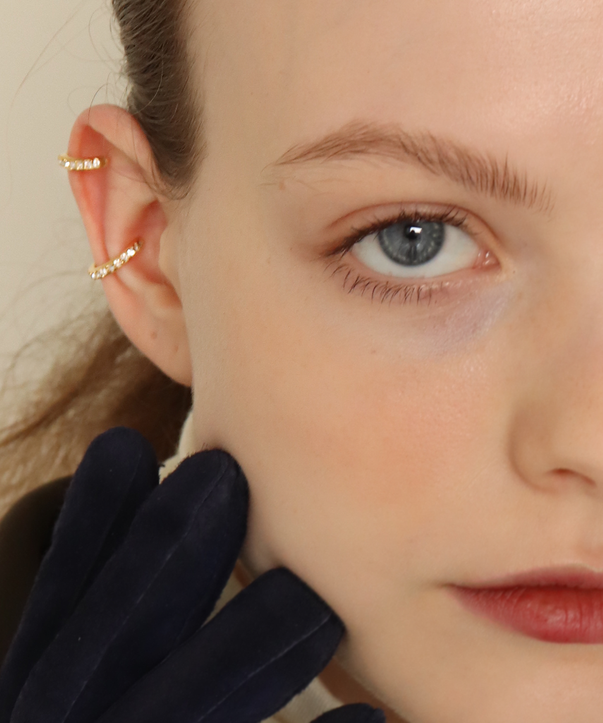 누아보(NUAVO) Gold diamond cuff