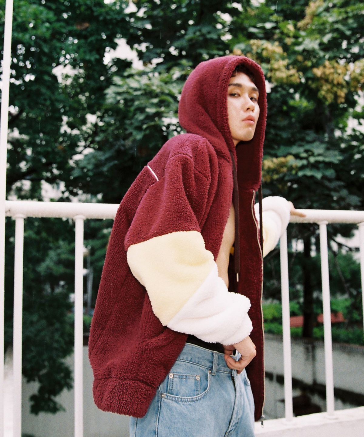 팽고(FANGOH) SL 플리스 후드집업 burgundy
