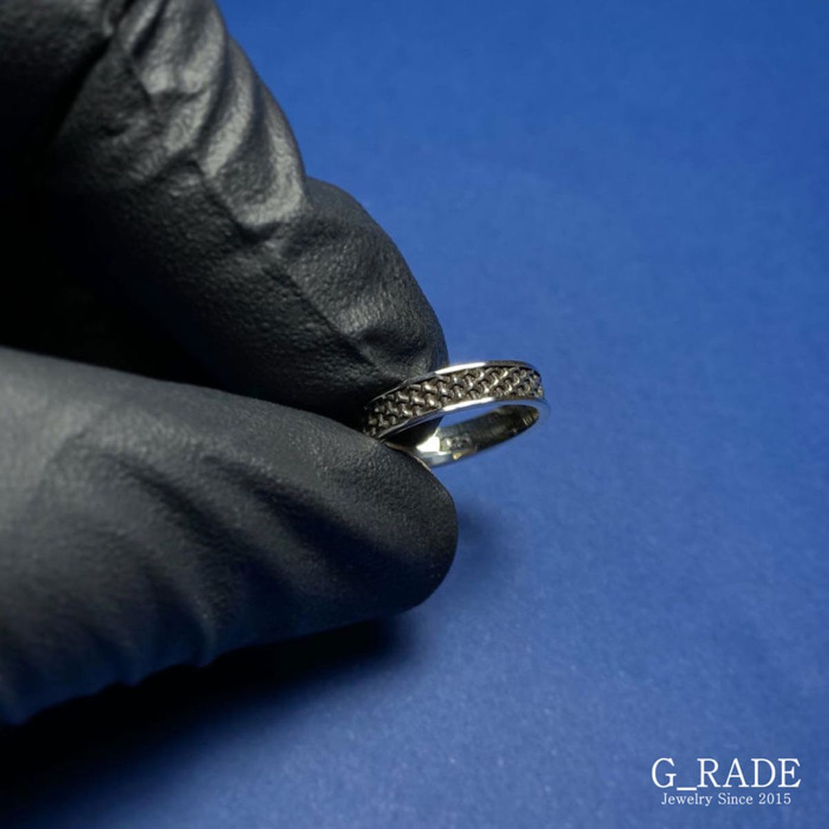 지레이드(G_RADE) Pattern Logo Layered Ring No.3