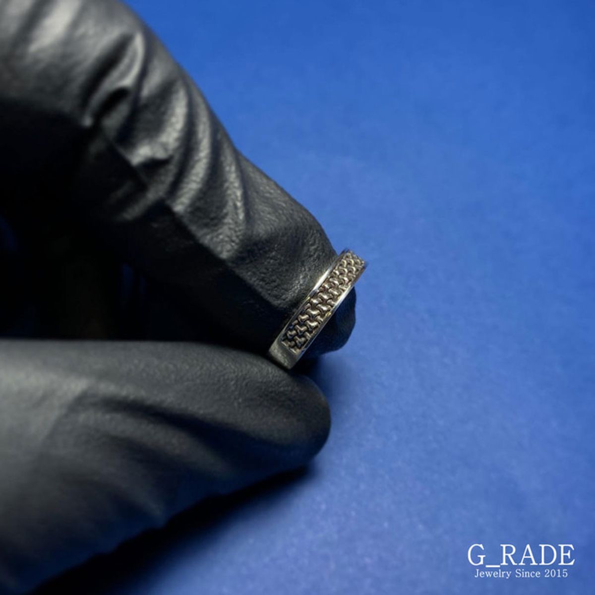 지레이드(G_RADE) Pattern Logo Layered Ring No.3
