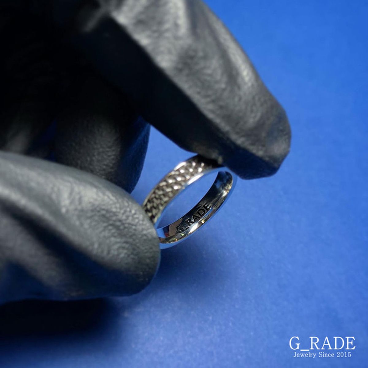 지레이드(G_RADE) Pattern Logo Layered Ring No.3