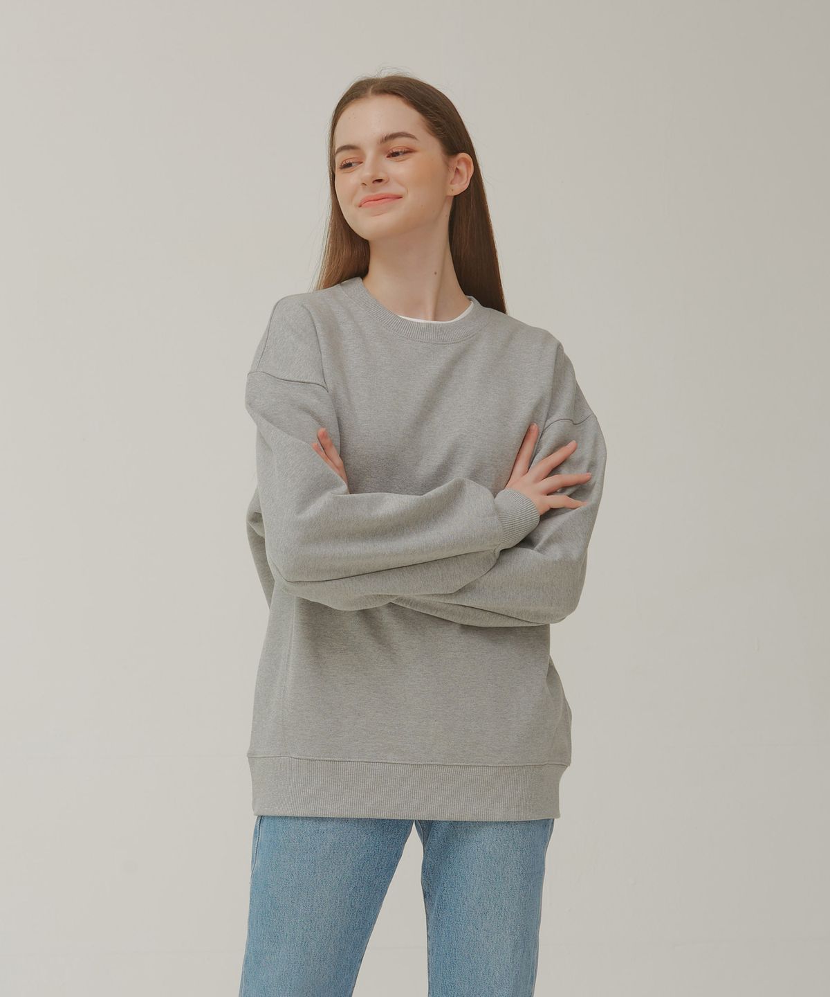 포지티브 바이브(POSITIVE VIBE) Oversized sweat shirt(Gray)
