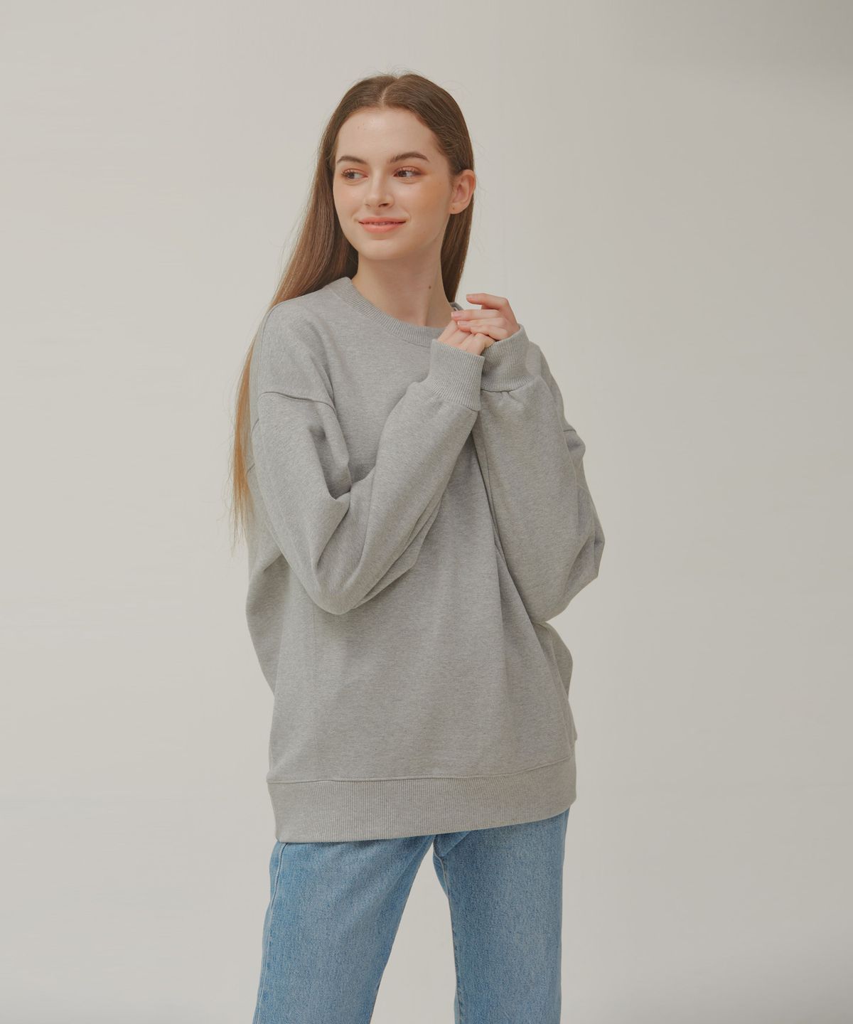 포지티브 바이브(POSITIVE VIBE) Oversized sweat shirt(Gray)