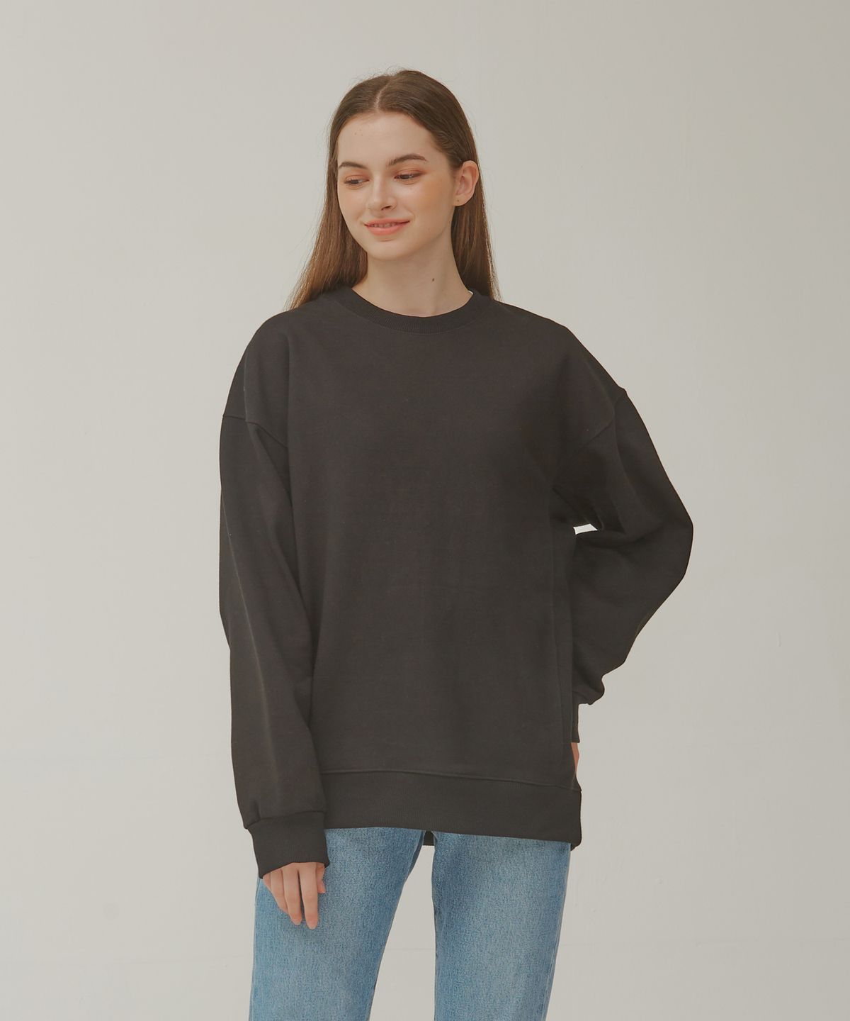 포지티브 바이브(POSITIVE VIBE) Oversized sweat shirt(Black)