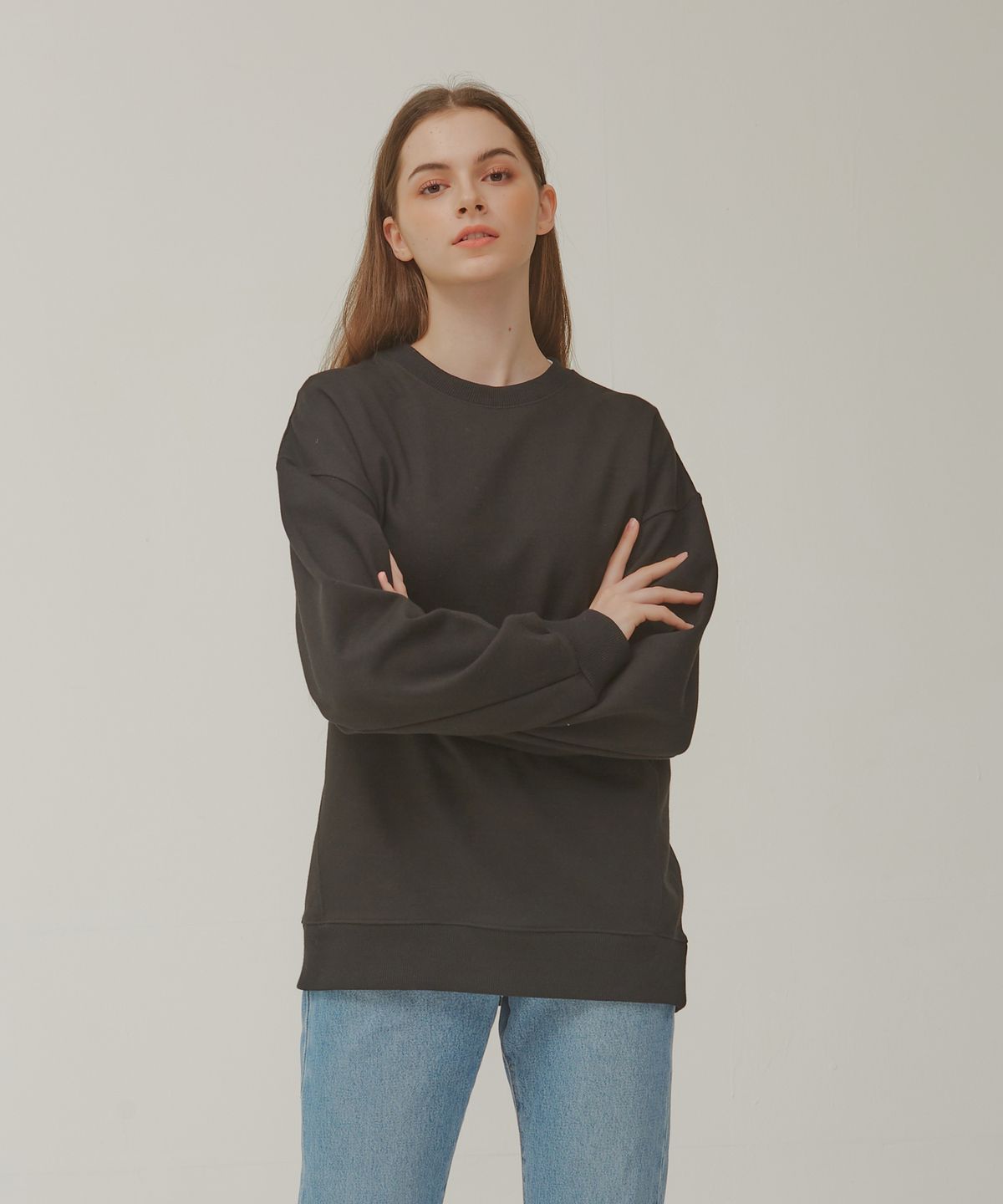 포지티브 바이브(POSITIVE VIBE) Oversized sweat shirt(Black)