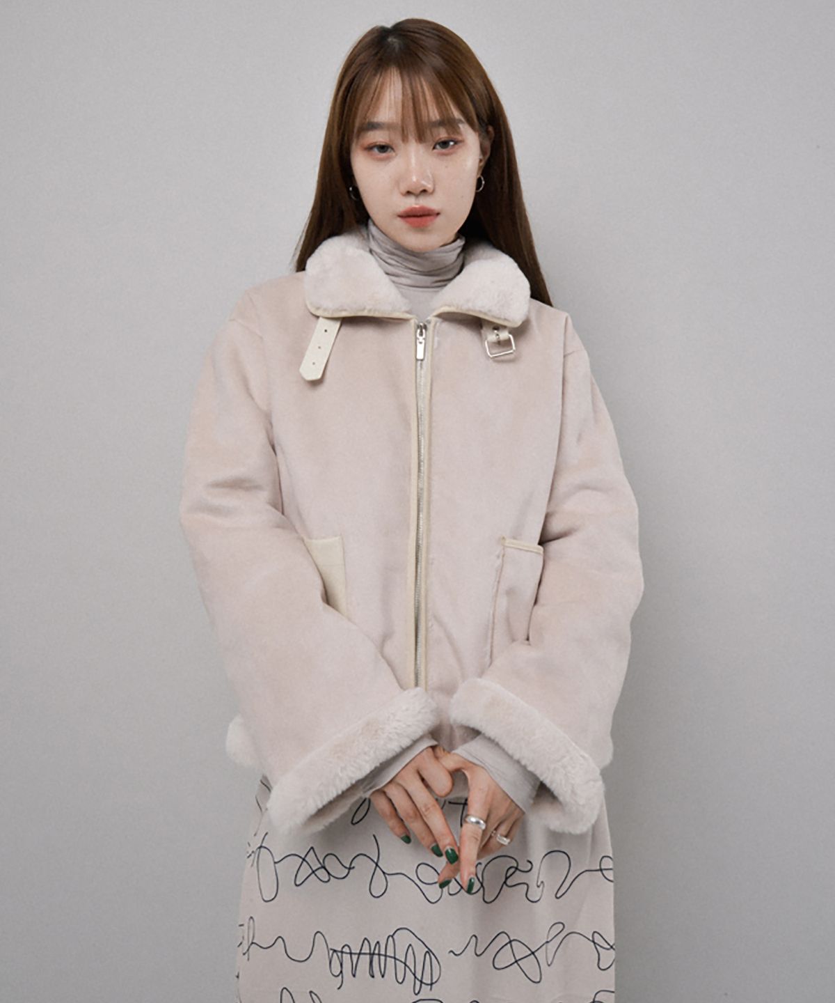 카타르시스(KATHARSIS) 비건 무스탕 (연베이지)_FREE
