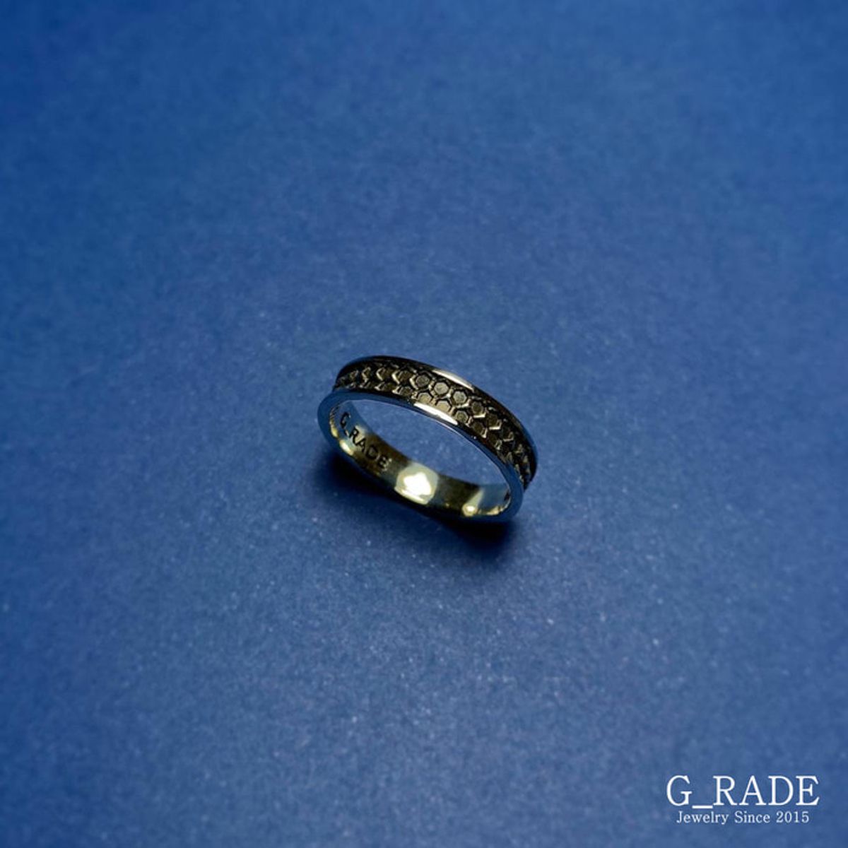 지레이드(G_RADE) Pattern Logo Layered Ring No.4