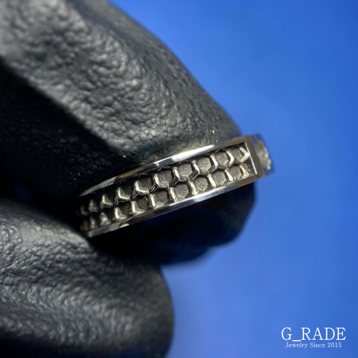 지레이드(G_RADE) Pattern Logo Layered Ring No.4