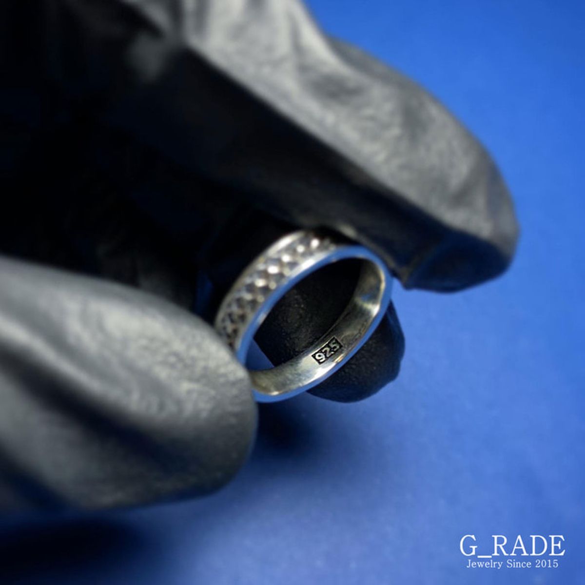 지레이드(G_RADE) Pattern Logo Layered Ring No.4