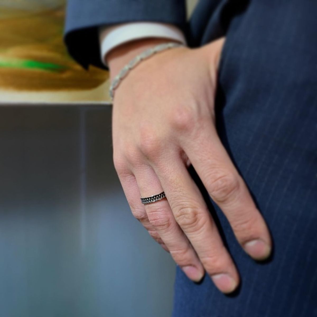 지레이드(G_RADE) Pattern Logo Layered Ring No.4