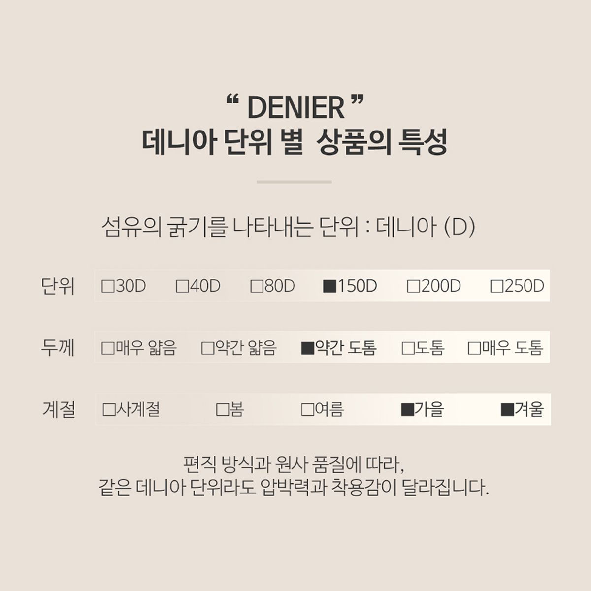 선미몰(SUNMIMALL) 150D 프리미엄 슬림핏 밀착 스타킹 (블랙) 간절기