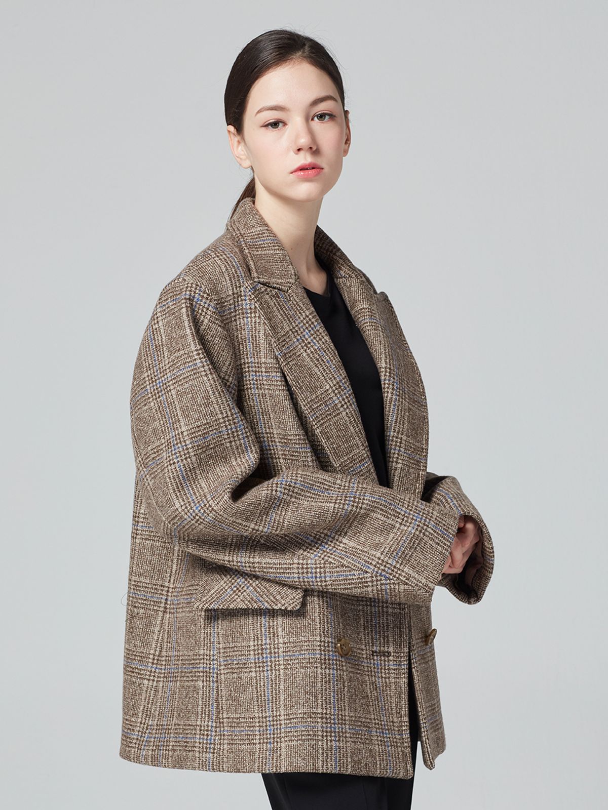 세인트로브(SAINTROBE) 오버핏 체크 하프코트