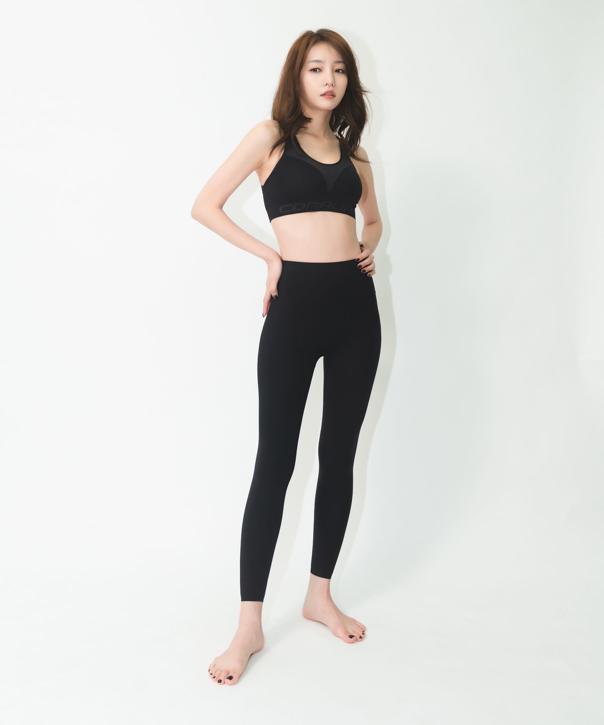 코랄리안(CORALIAN) 에션셜 9부 레깅스 블랙
