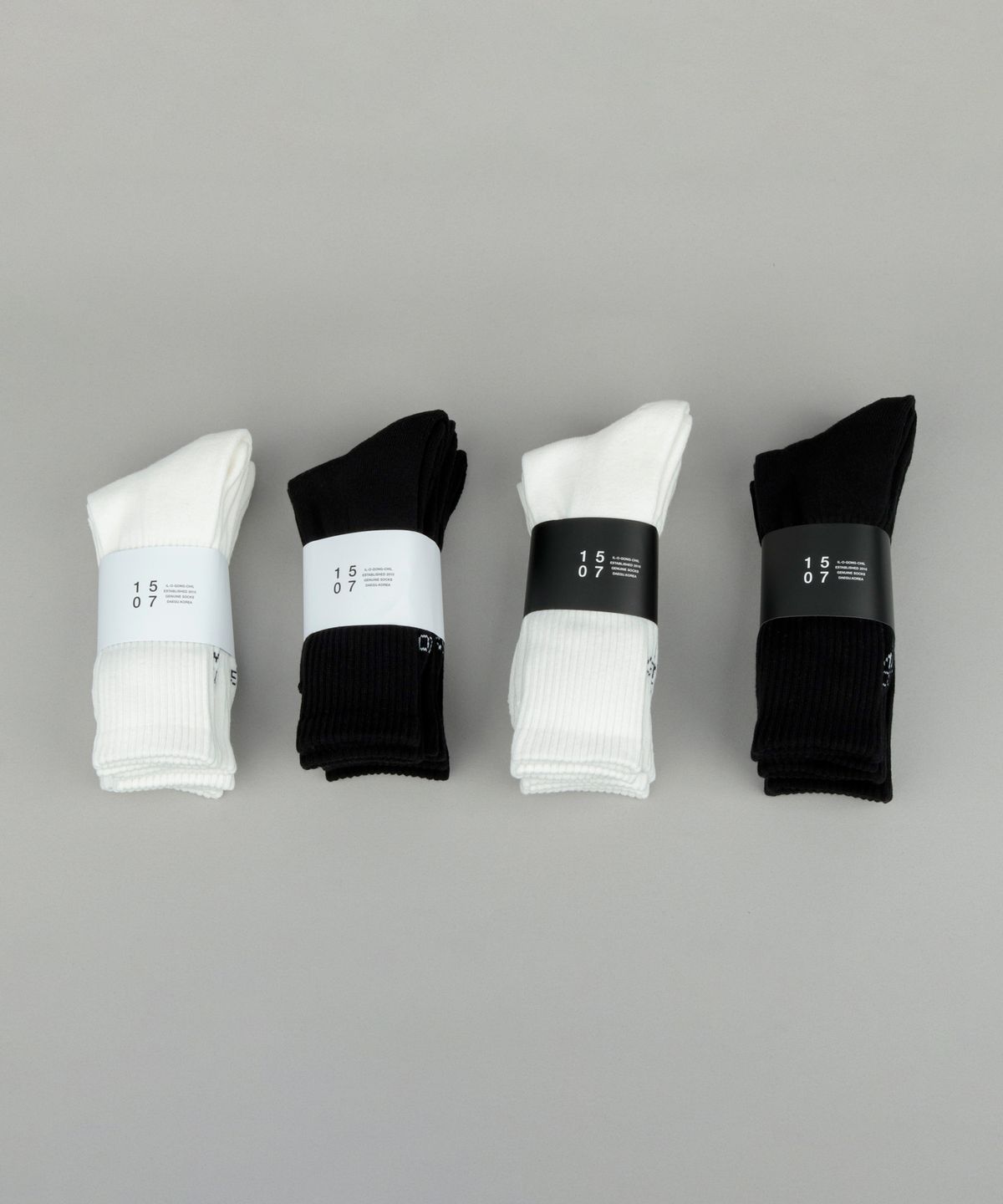 일오공칠(IL-O-GONG-CHIL) [6PACK] 모노 애슬레틱 삭스 _ 화이트/블랙/스노우 화이트