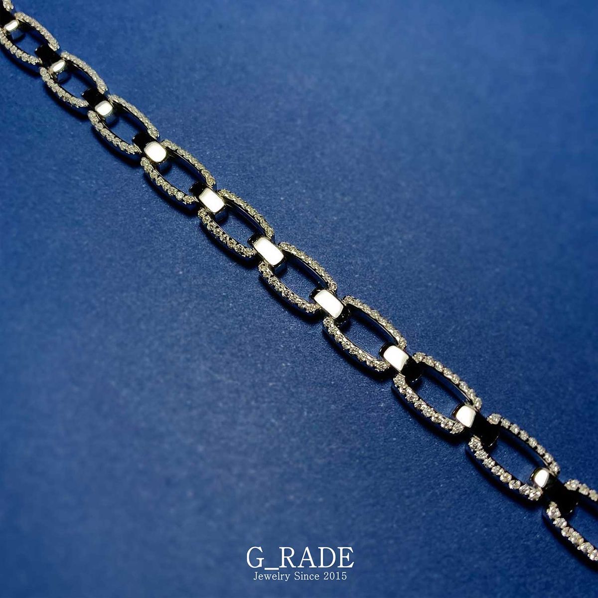 지레이드(G_RADE) Hollow Rectangle Tennis Chain Bracelet