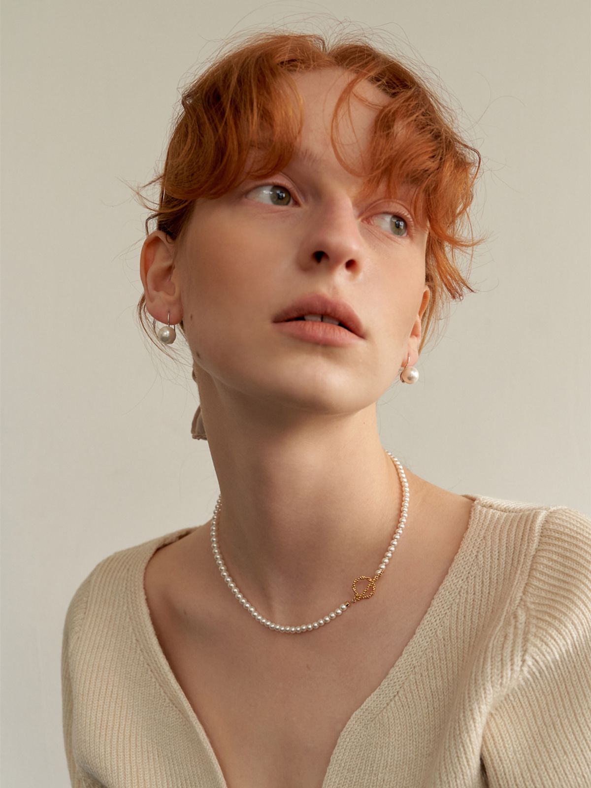 리엔느와르(leeENoir) Hook Pearl Earring