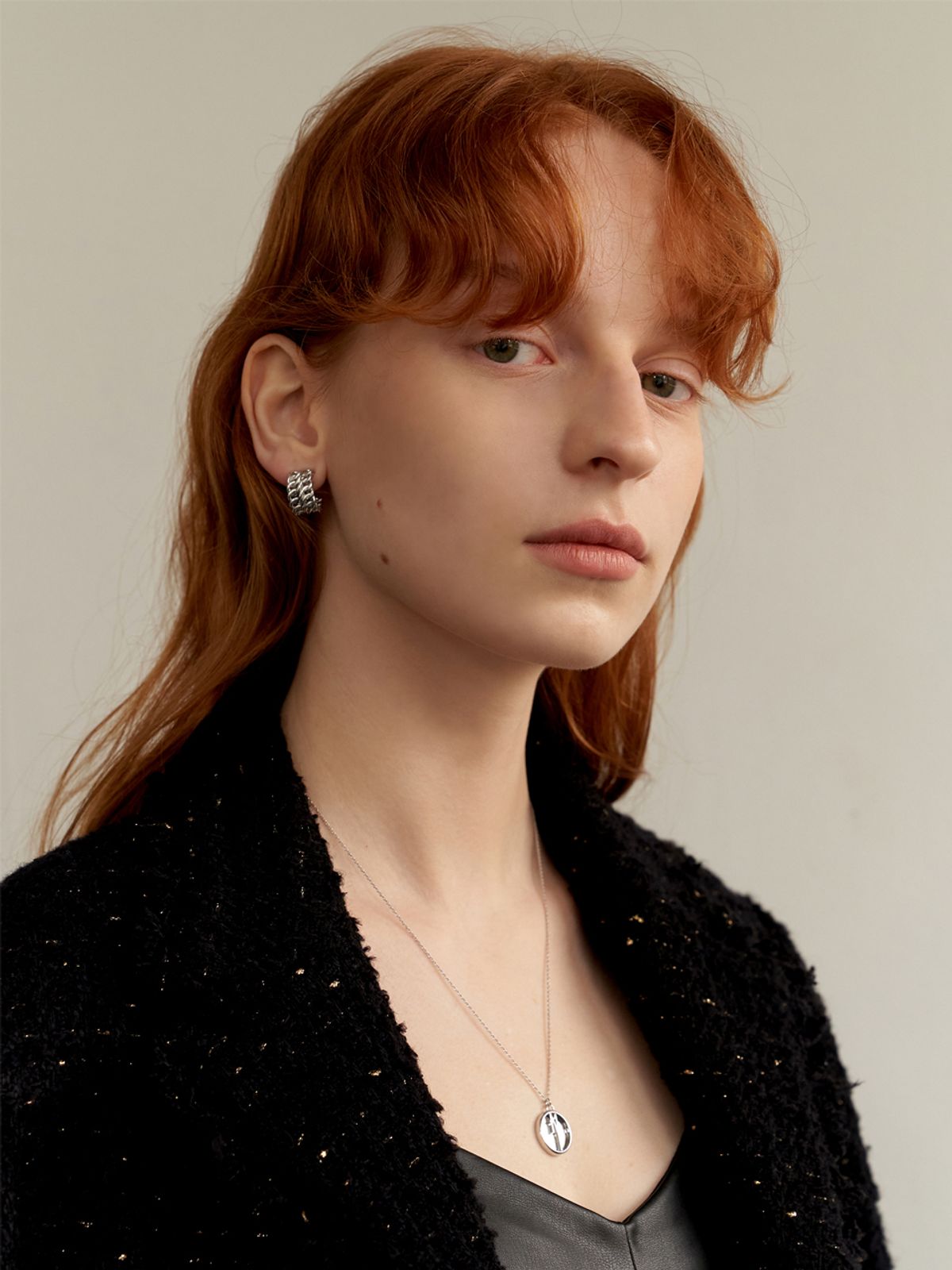 리엔느와르(leeENoir) Bold Chain Earring (2color)