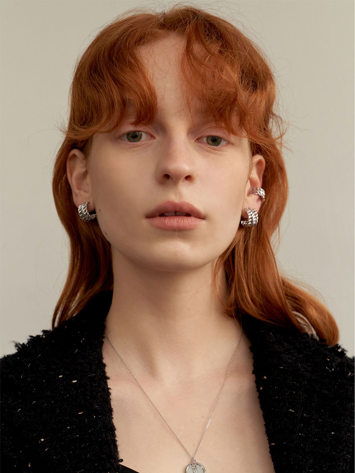 리엔느와르(leeENoir) Bold Chain Earring (2color)