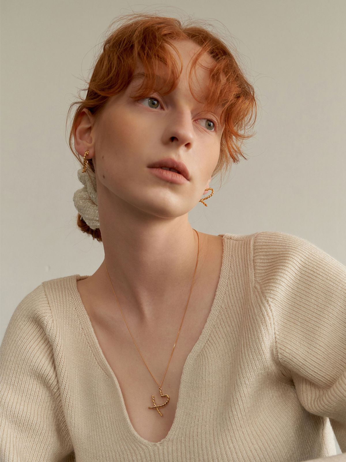 리엔느와르(leeENoir) Pretzel Heart Necklace (2color)