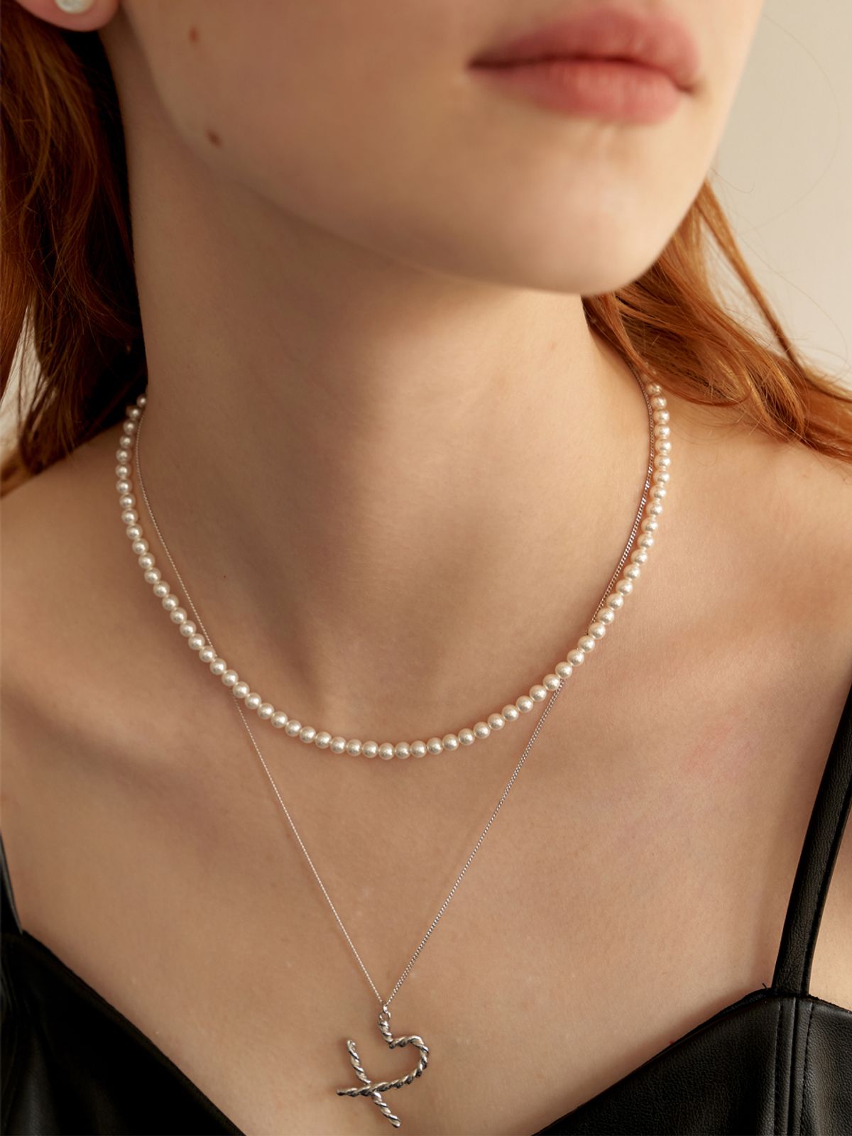 리엔느와르(leeENoir) Pretzel Heart Necklace (2color)