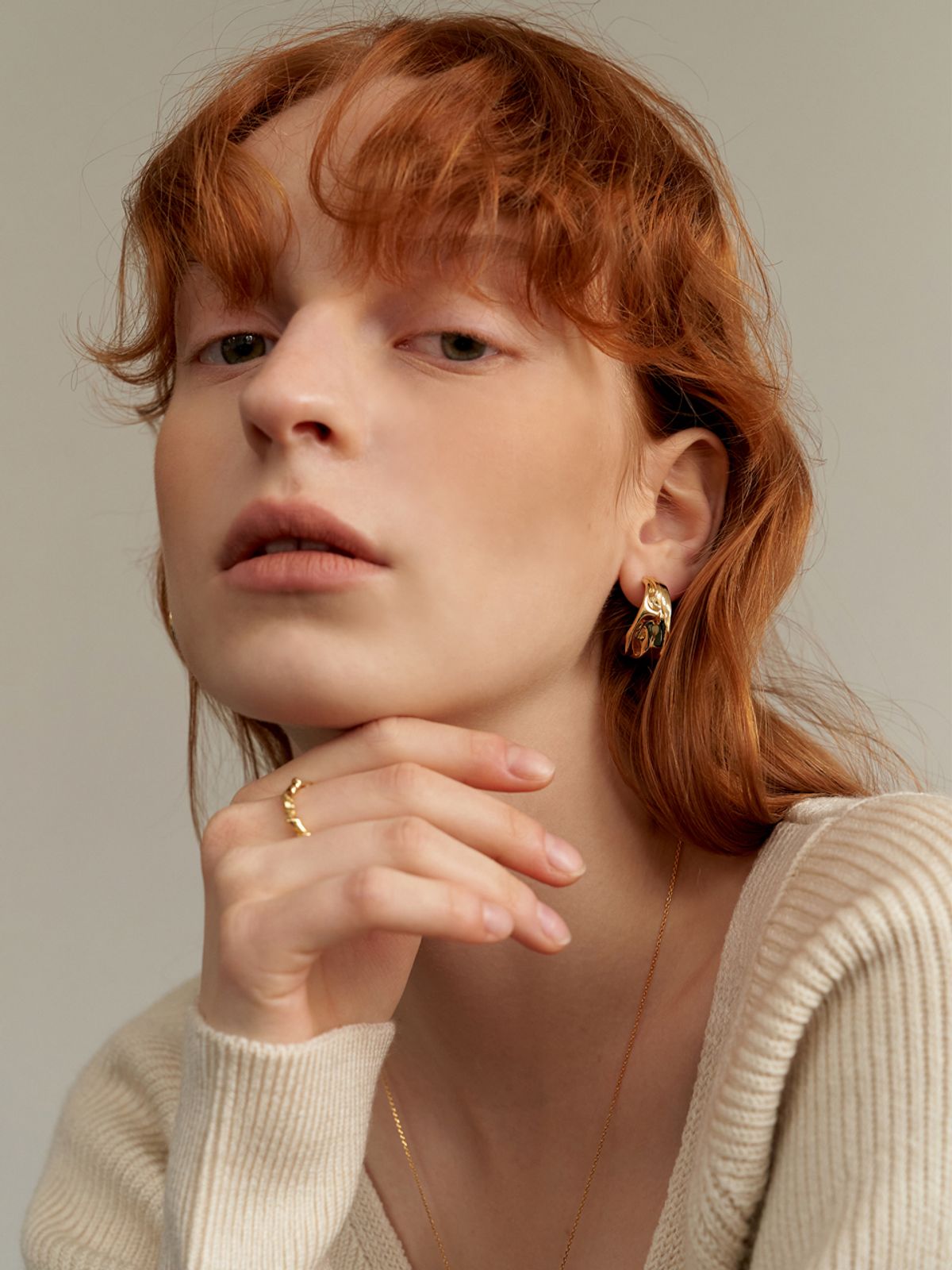리엔느와르(leeENoir) Draped Earring (2color)