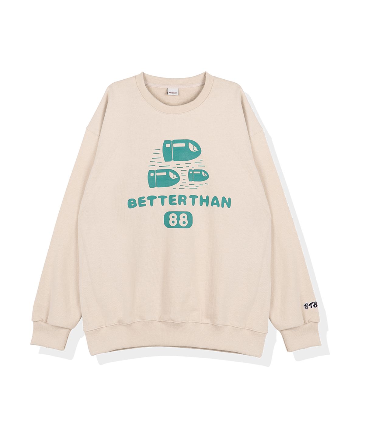 베러댄88(BETTERTHAN88) 2012CB 불렛로고 헤비 맨투맨 크림베이지