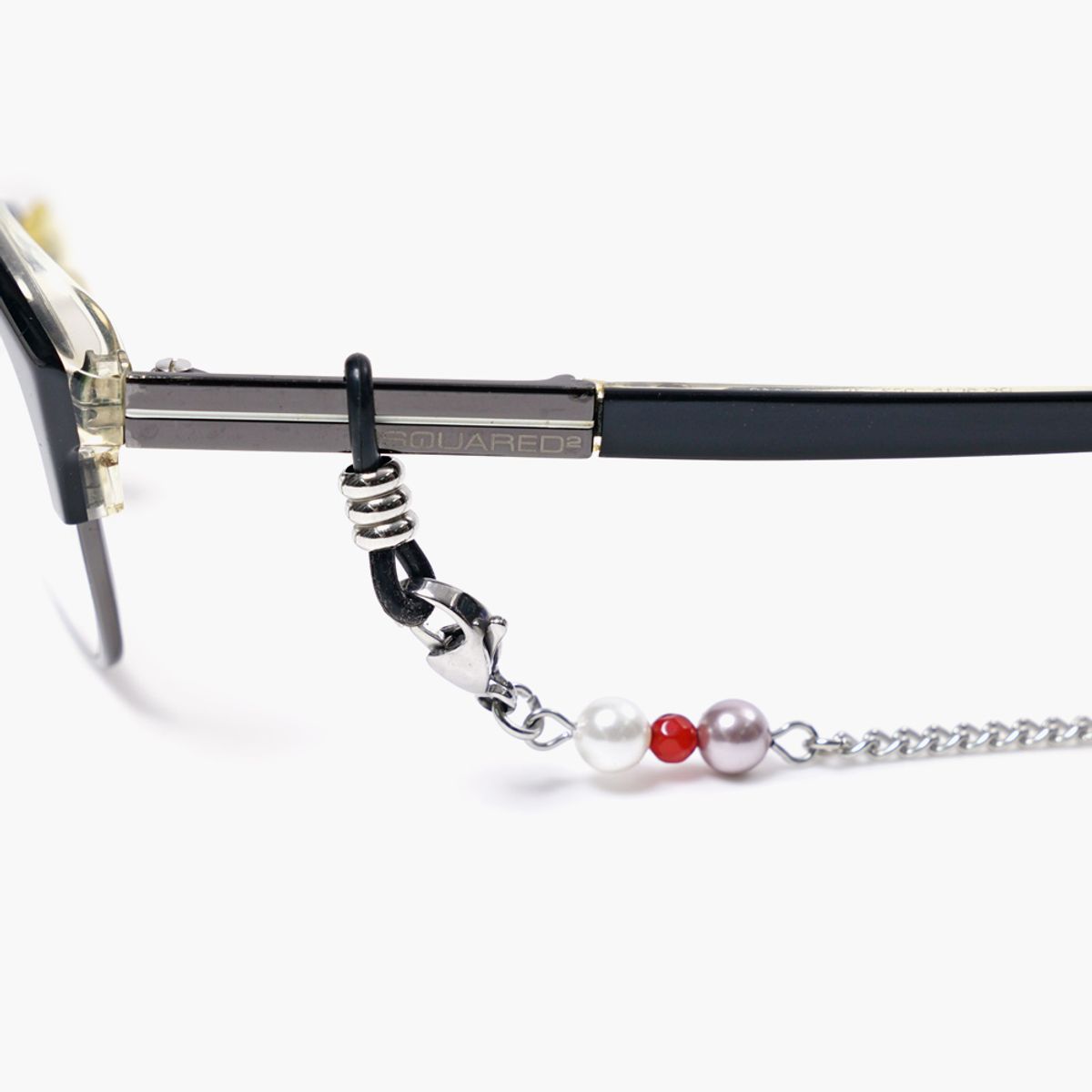 제이반스 클래식(JBANS CLASSIC) 투톤 리얼진주 써지컬스틸 체인 안경줄 마스크목걸이 (C2001-AN690_SV)