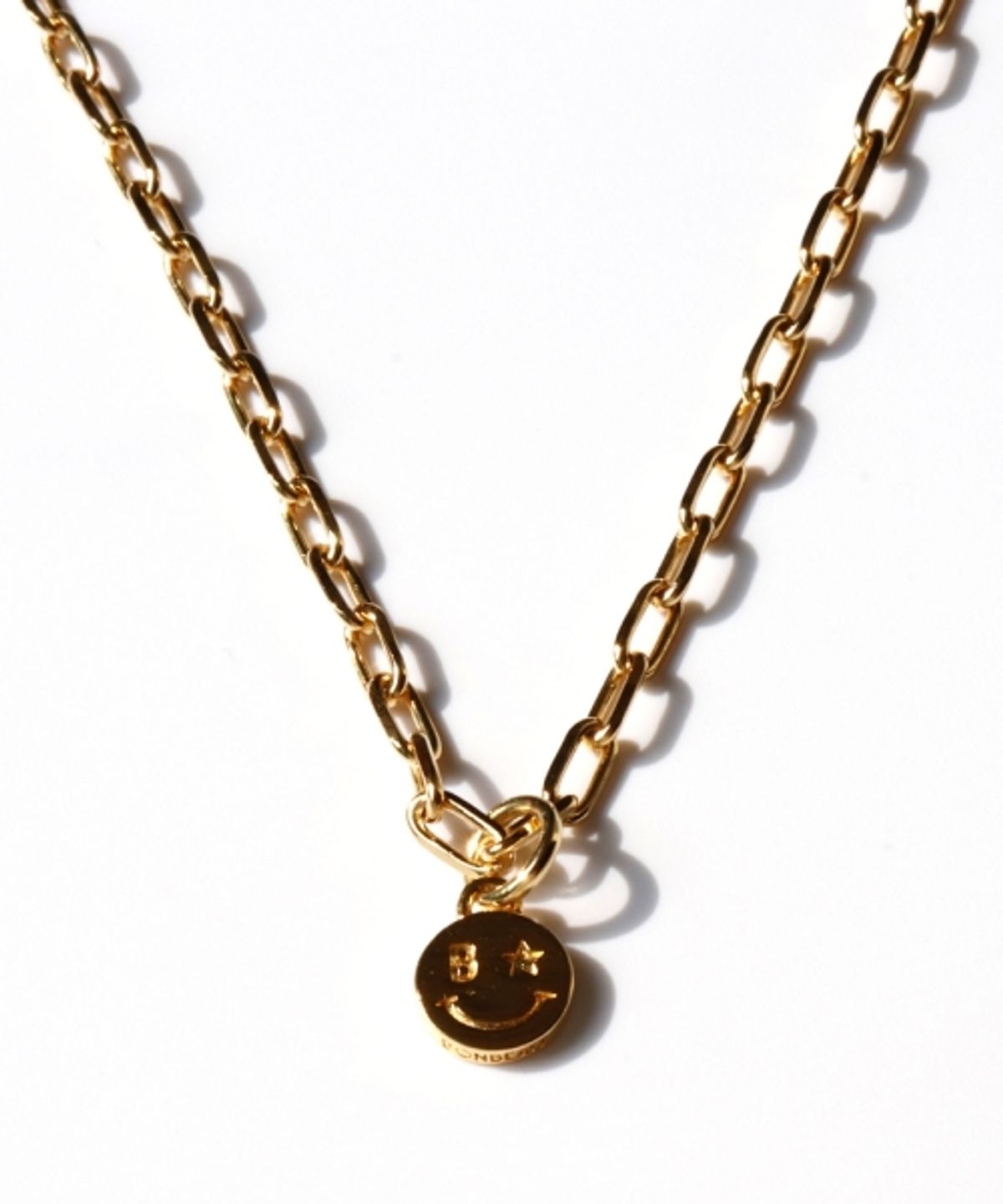 봉보(BONBEAU) Antique smile pendant chain Necklace 앤틱 스마일 팬던트 포인트 체인 목걸이