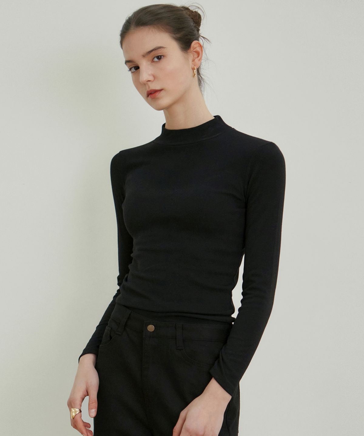 닉앤니콜(NICK&NICOLE) [ESSENTIAL] HALF TURTLENECK SLIM TOP_4 COLOR