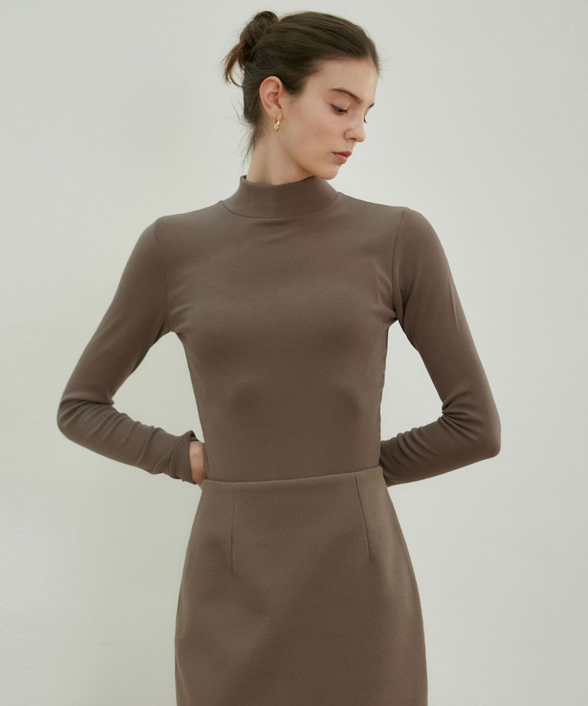 닉앤니콜(NICK&NICOLE) [ESSENTIAL] HALF TURTLENECK SLIM TOP_4 COLOR