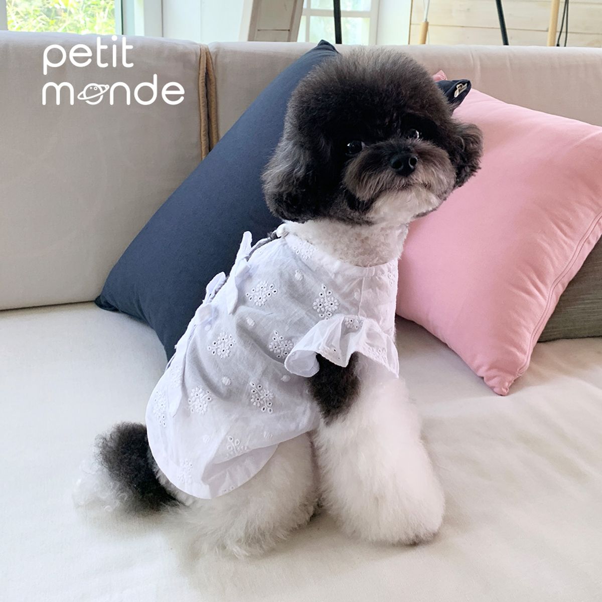 쁘띠몽드(PETIT MONDE) 리아 리본 레이스 블라우스