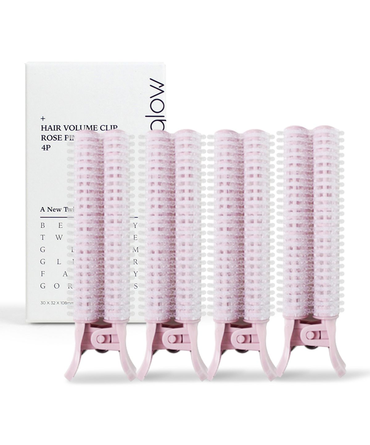 글로스앤글로우(GLOSS&GLOW) 국내생산 뿌리볼륨업 헤어롤 집게 연핑크 4P