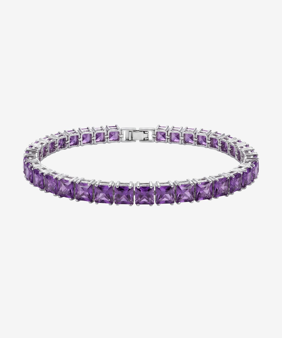 블랙 퍼플(BLACK PURPLE) 스퀘어 큐빅 트레인 팔찌_퍼플 Square Cubic Train Bracelet_Purple