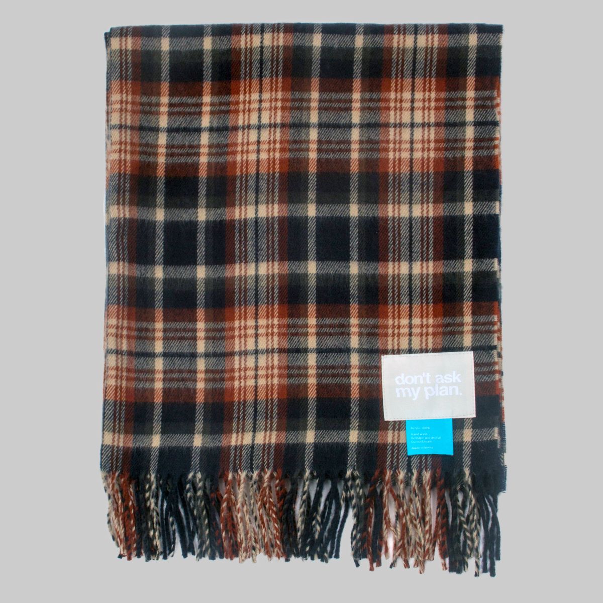 돈애스크마이플랜(DAMP) DAMP CHECK MUFFLER_INDIGO/BROWN