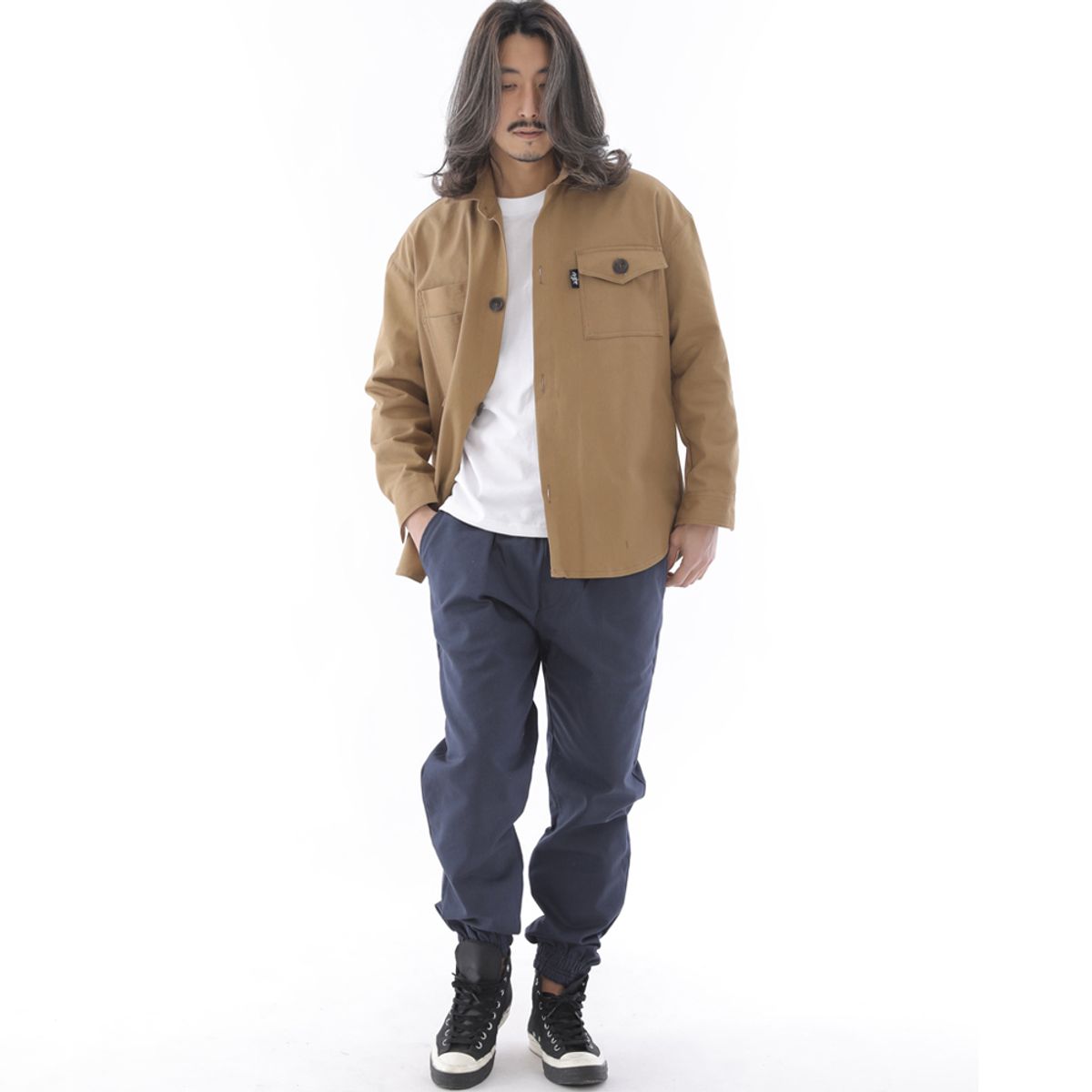 세인트크루(SAINTCREW) 투레이어 바텍포켓 버튼 셔츠자켓 2L-401SJ 카멜