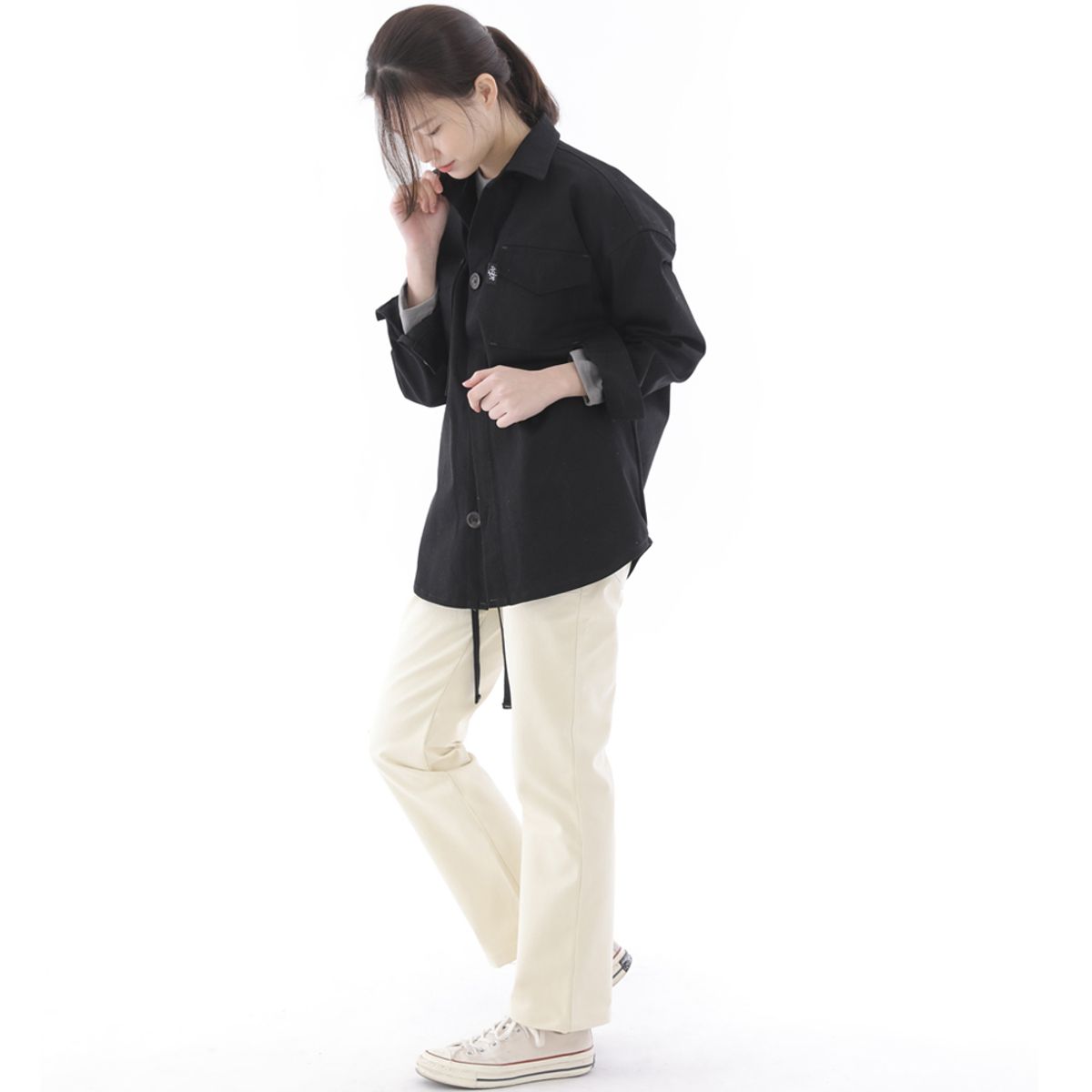 세인트크루(SAINTCREW) 투레이어 바텍포켓 버튼 셔츠자켓 2L-401SJ 블랙