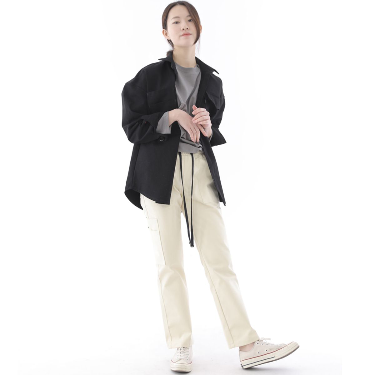 세인트크루(SAINTCREW) 투레이어 바텍포켓 버튼 셔츠자켓 2L-401SJ 블랙