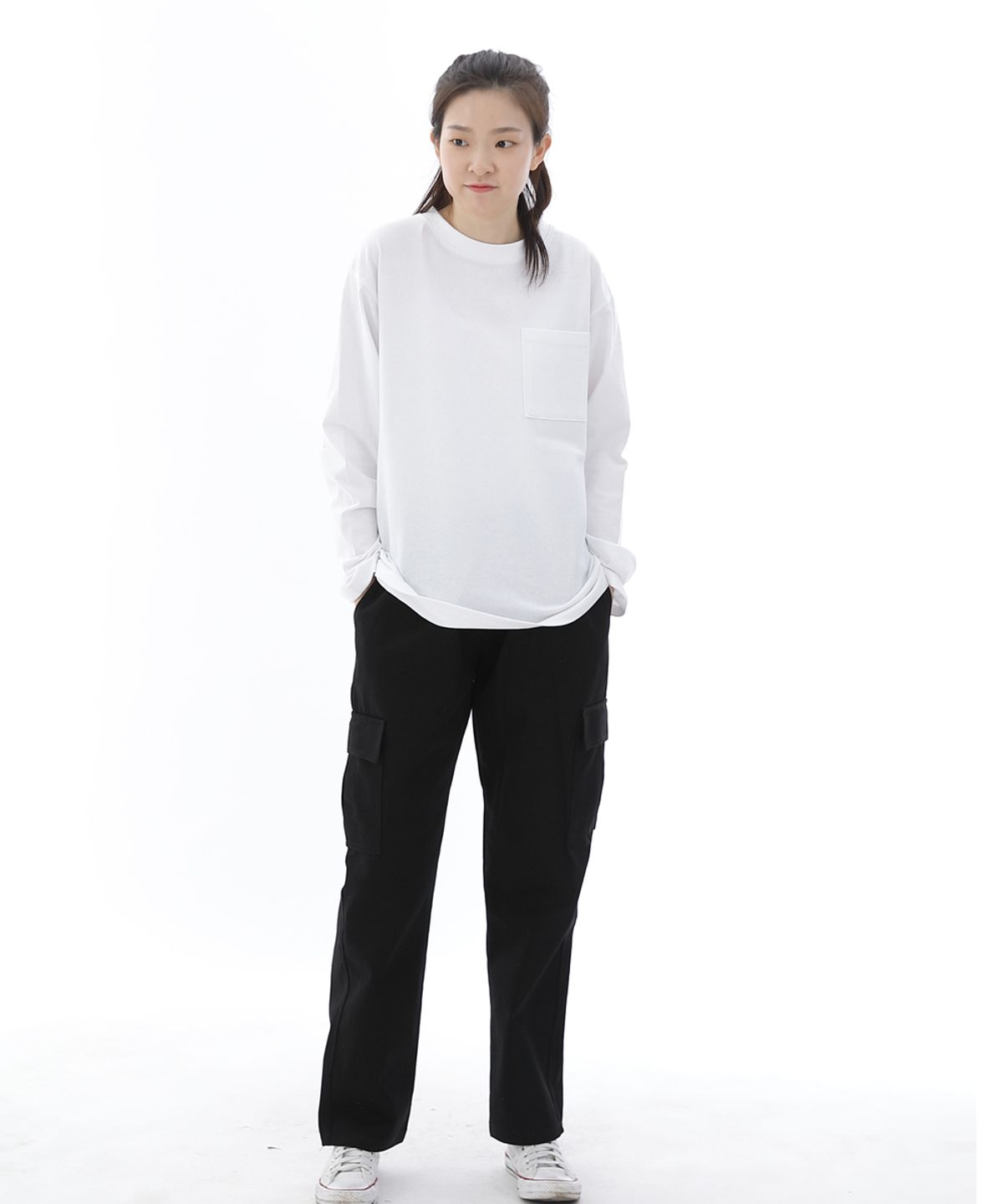 세인트크루(SAINTCREW) 트윌코튼 세미와이드 카고팬츠 CS-301C 블랙