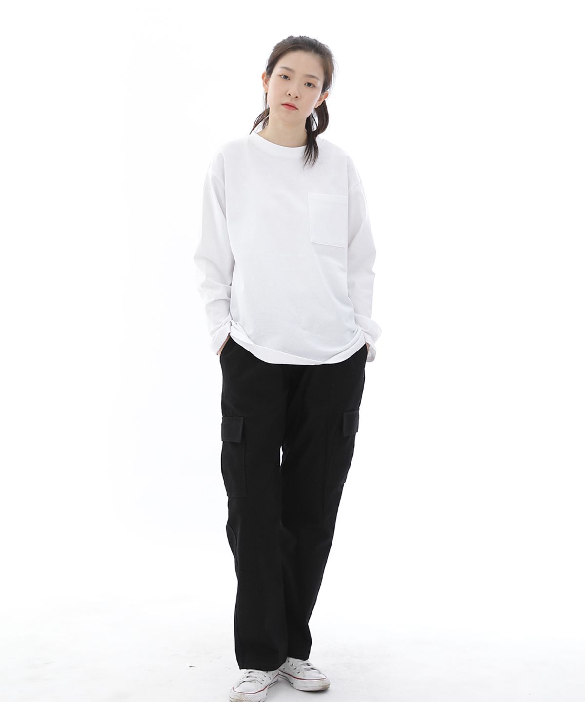 세인트크루(SAINTCREW) 트윌코튼 세미와이드 카고팬츠 CS-301C 블랙