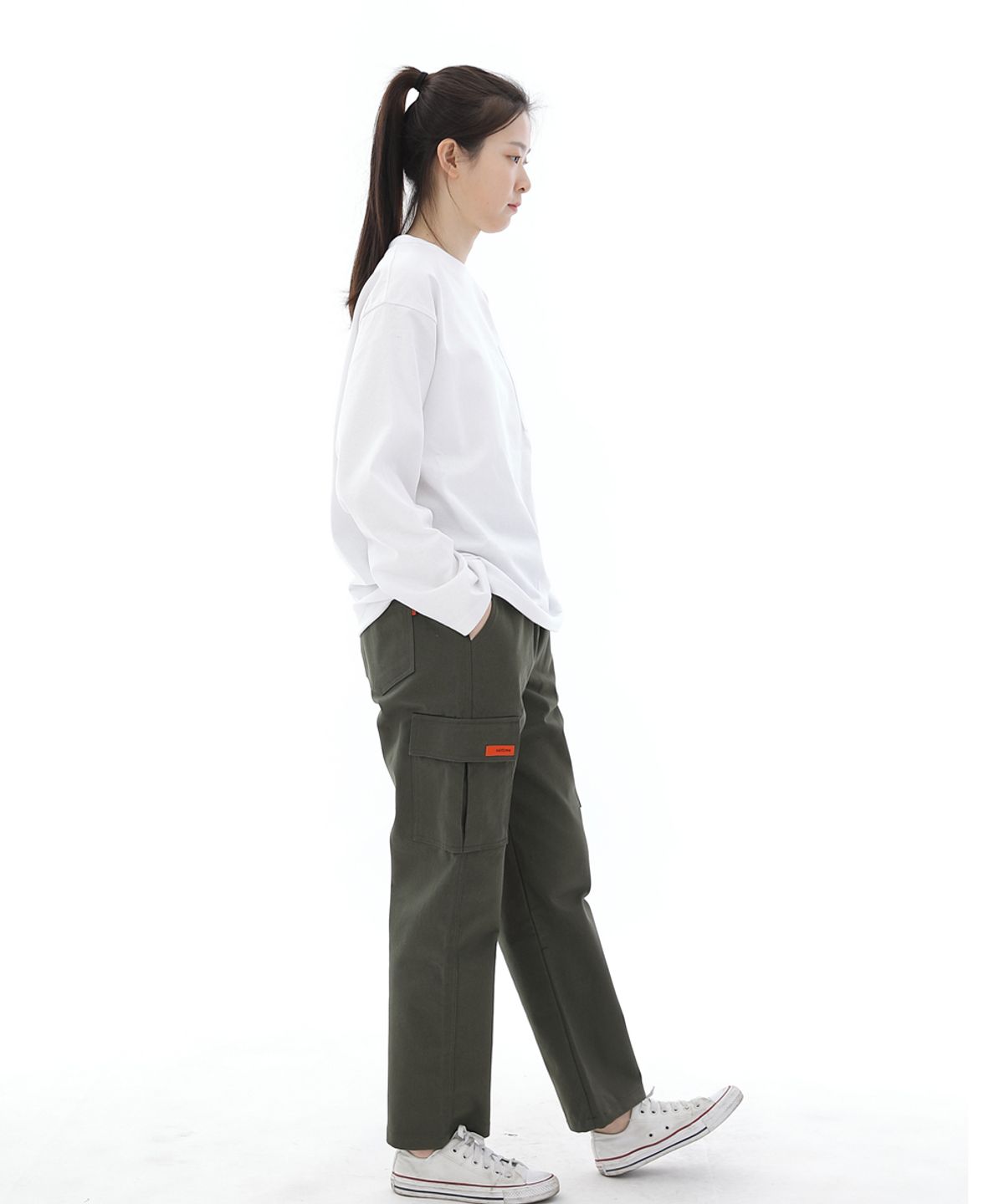 세인트크루(SAINTCREW) 트윌코튼 세미와이드 카고팬츠 CS-301C 카키