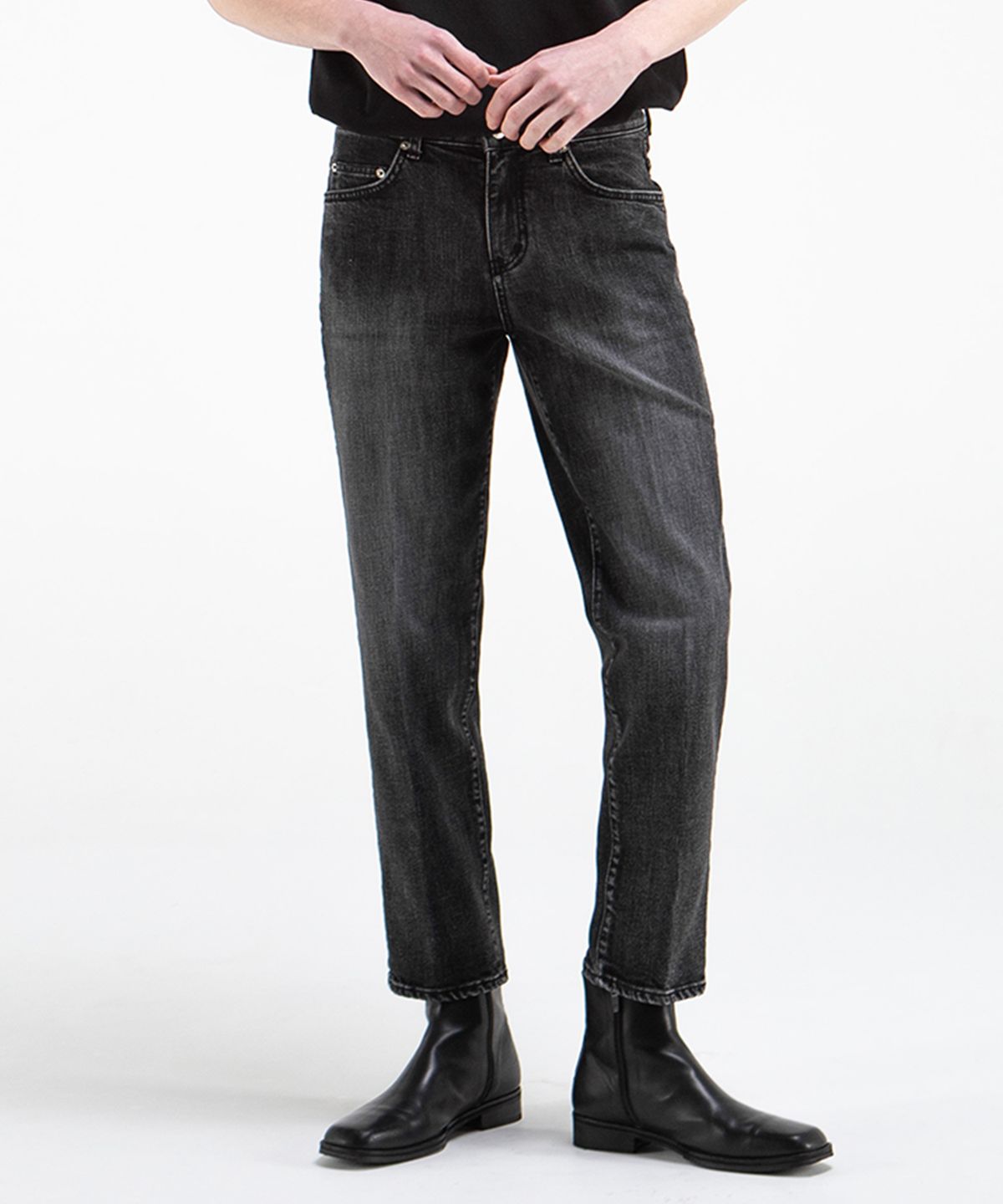 브랜디드(BRANDED) 1820 BLACK STANDARD4 JEANS [CROP STRAIGHT]