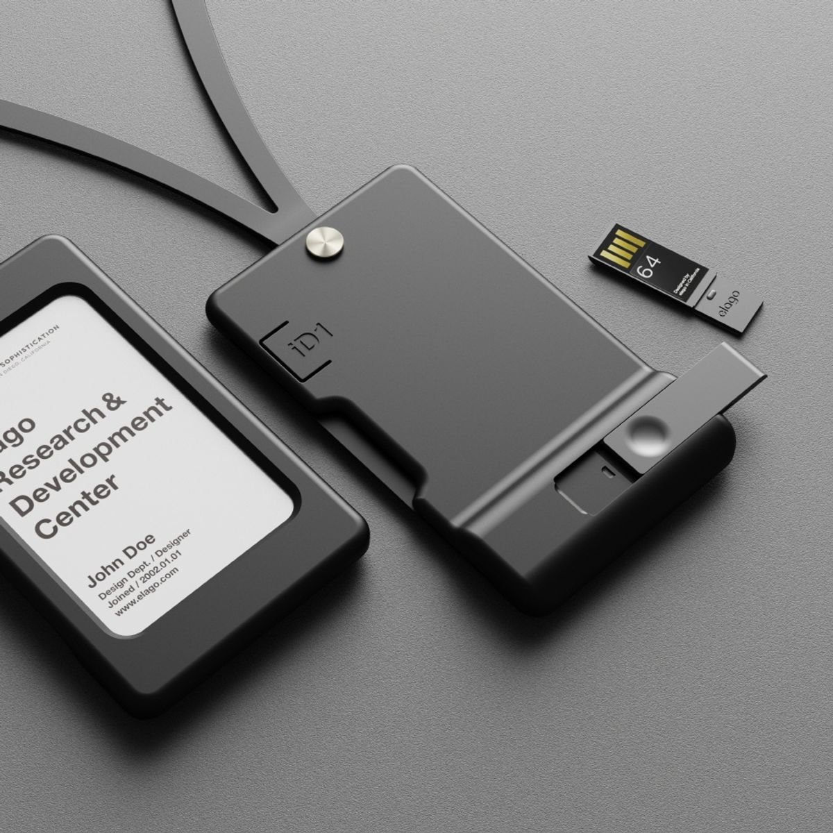 엘라고(ELAGO) ID1 사원증 카드홀더 (USB 메모리별도)