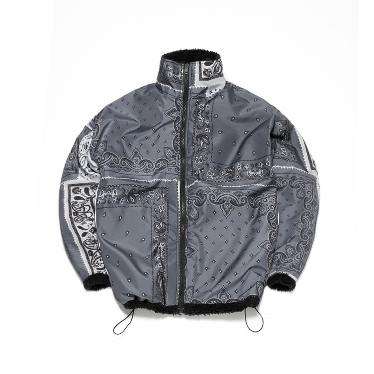 에프엠9102(FM91.02) TEDDY BEAR & PAISLEY REVERSIBLE JACKET black