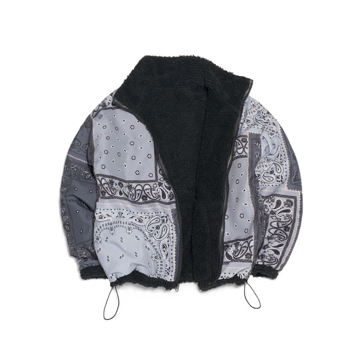 에프엠9102(FM91.02) TEDDY BEAR & PAISLEY REVERSIBLE JACKET black