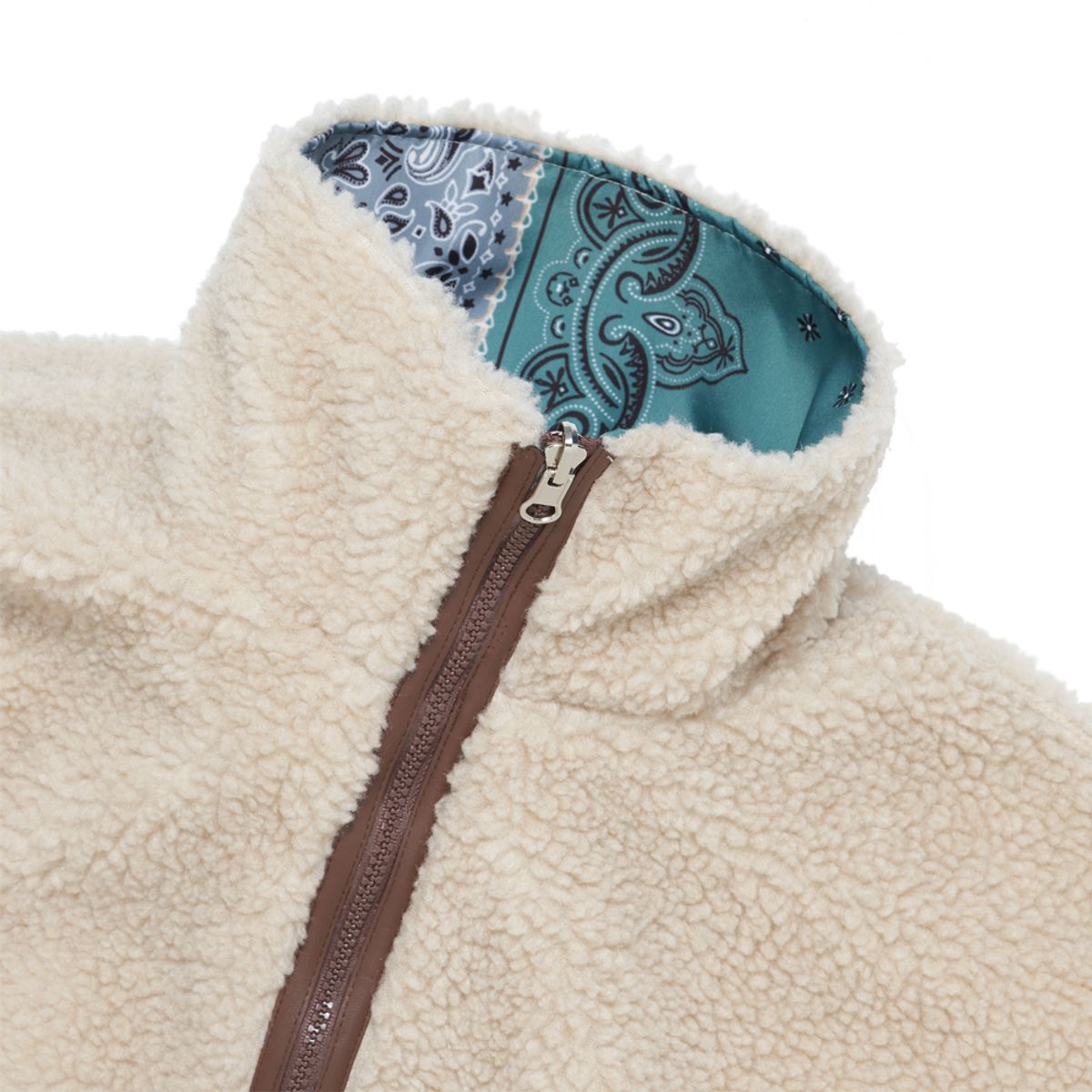 에프엠9102(FM91.02) TEDDY BEAR & PAISLEY REVERSIBLE JACKET beige